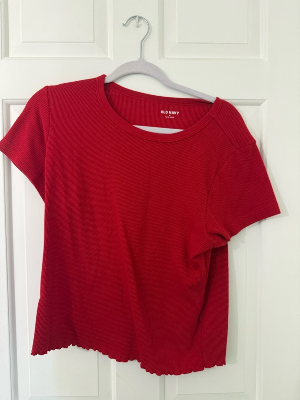Old Navy Bright Red Short Sleeve Ribbed Tee